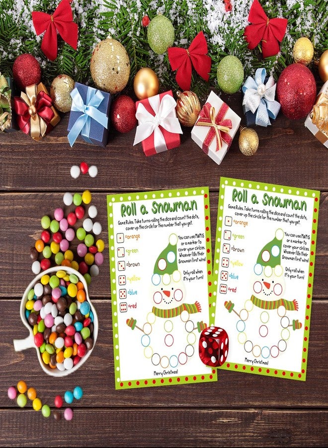 Xenseou 30PCS Roll a Snowman Game, Christmas Games for Group, Fun Xmas Party Games -SDSZ01 - Image 3